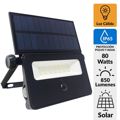 Aplique Exterior Solar Led 80 W IP 65 850 lm Luz Calida