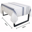 Mantel Cuadrada 180X180 Cm Raya Blanco/Azul