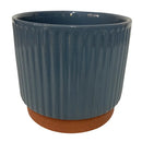 Macetero Enlozado de Arcilla 12x14 cm Azul