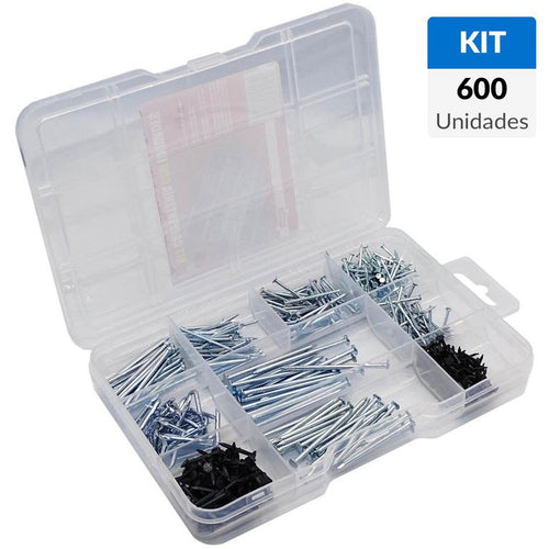 Kit Carpinteria 600 Unidades Clavos Puntas Tachuelas