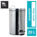 Papelero Redondo 20 Litros Metal Gris