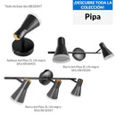 Barra Led Pipa 3 Luces Metal Negro