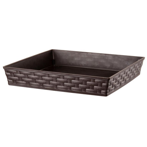 Plato Macetero Cuadrado Ratan 25X25 Cm Jardin
