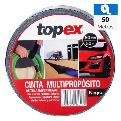 Cinta De Tela 50 Mm 50 M Negro