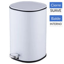 Papelero Cilindro 5 Litros Metal Blanco