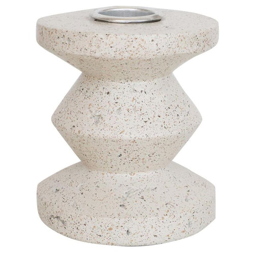 Candelabro De Ceramica 8 Cm, Color Blanco