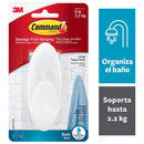 Gancho para Bano con Tiras Impermeables Grande Blanco