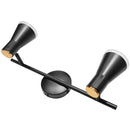 Barra Led Pipa 2 Luces Metal Negro