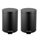 Set de 2 Basureros 5 Litros Metal Negro
