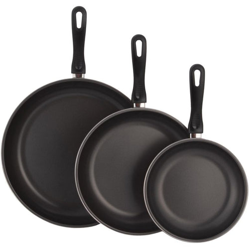 Set 3 Sartenes Antiadherentes 20 cm25 cm30 cm Fierro Rojo/Negro