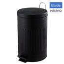 Basurero Relieve 12 Litros Metal Negro
