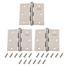 Pack 3 Unidades Bisagra 3,5X3,5 Plata