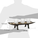 Portavela Rectangular 3 Velas Decorativas Hogar