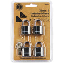 Set Candados 4 unidades 20 mm Bronce con Llaves