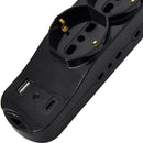 Alargador 1 Usb 6 Toma(S) 3 M Negro