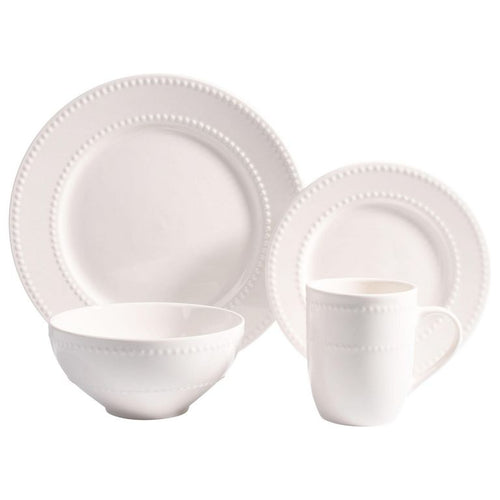 Juego de Vajilla 16 Piezas Ceramica Genoa Blanco
