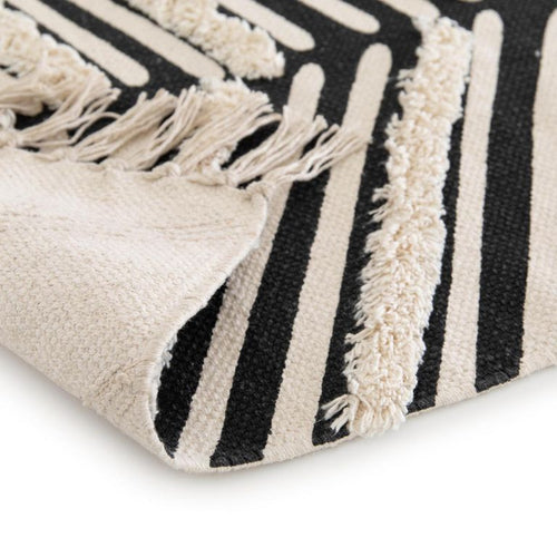 Bajada de Cama Jacky 60x115 cm Algodon Blanco y Negro