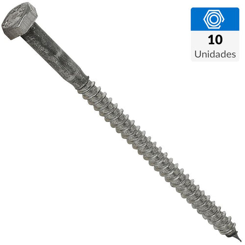 Tornillo Tirafondo Madera 4 " 1/4 " 10 unidad(es)
