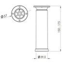 Pata Abs Regulable 150-175Mm Negro Fixse