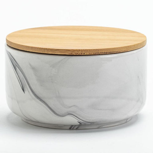Frasco Tapa Bambu Marmol