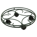 Portamacetero Circular Metalico 37 Cm Con Ruedas Decorativo