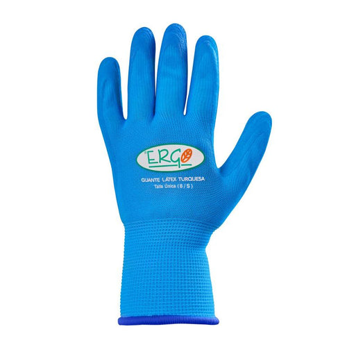 Guante Ergo Latex Turquesa T 8