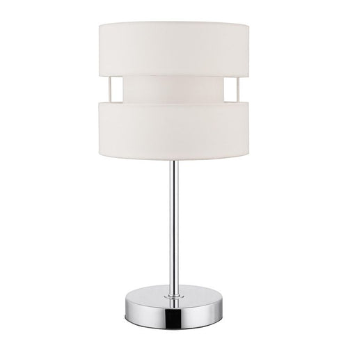 Lampara Mesa Tela Blanco 18x35 cm
