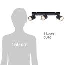 Barra Led Silo 3 Luces Metal Negro