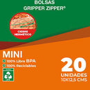 Pack 20 Bolsas Mini Zipper Europlas 250 Ml Transp.S Alimento