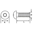Perno cabeza boton acero inoxidable c/tuerca M3 x 6 mm 4 unid