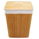 Canasto Para Ropa Rectangular Bambu 30X60X40 Cm 80 L Natural