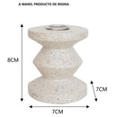 Candelabro De Ceramica 8 Cm, Color Blanco