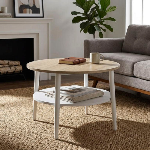 Mesa de Centro Jamie Cafe/Blanco 60x60x45 cm