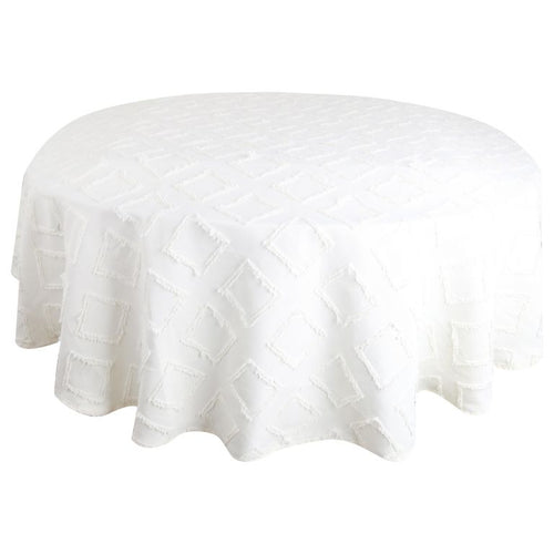Mantel Redonda 180x180 cm Jacquard Blanco