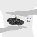 Enchufe Triple Plano 10 A 2P+T