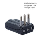 Enchufe macho volante 2p+t 10 A Gris