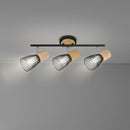 Foco Interior Direccional Boston 3 Luces Madera y Metal
