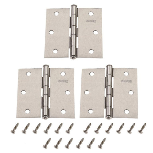 Pack 3 Unidades Bisagra 3,5X3,5'' Plata