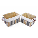 Set de 2 canastos tela rayas A
