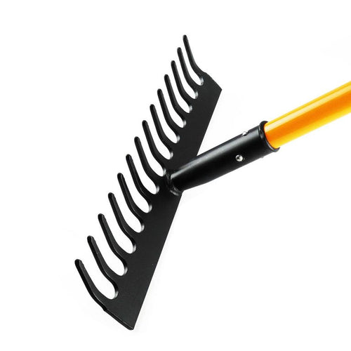 Rastrillo mango de fibra de vidrio negro/amarillo