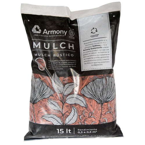 Mulch Rustico Decorativo 15 Litros Rojo