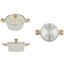 Bateria De Cocina 8 Piezas Aluminio Picnic Beige