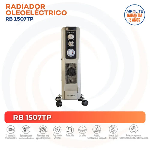 Radiador 1500 W Oleoelectrica Rb 1507Tp Gris