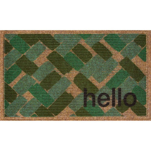 Limpiapies Naturelle Hello 45X75 Cm Caucho Multicolor