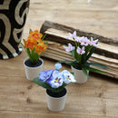 Set 3 Plantas Artificiales Mix de Flores 16 cm Colores Surtidos