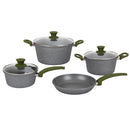 Bateria De Cocina 7 Piezas Aluminio Gris