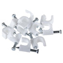 Grampa Con Clavo P/Cable Coaxial Rg6 7,0Mm - Blanco (25 U.S)