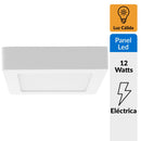 Panel sobrepuesto cuadrado LED 12 W..