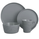 Juego de Loza 16 Piezas Ceramica Marmol Gris