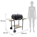 Parrilla A Carbon 62X104 Cm Negra Acero